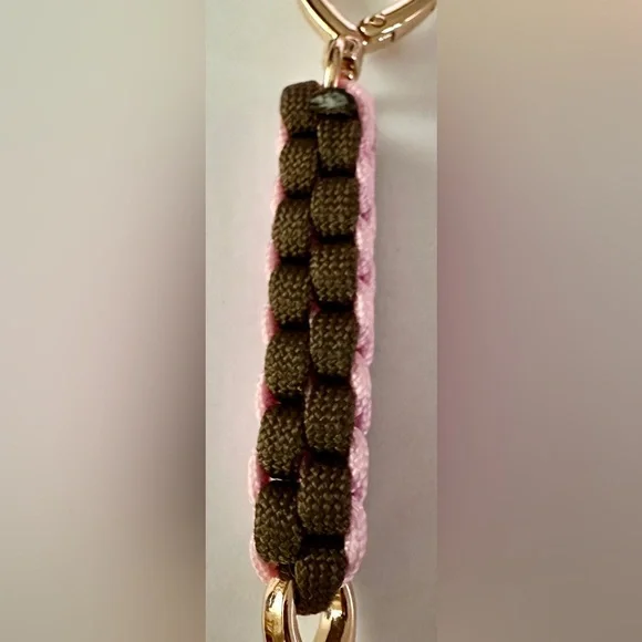 Stradivarius Pink and Brown Heart Keychain/Bag Charm LIMITED EDITION - Picture 2 of 4